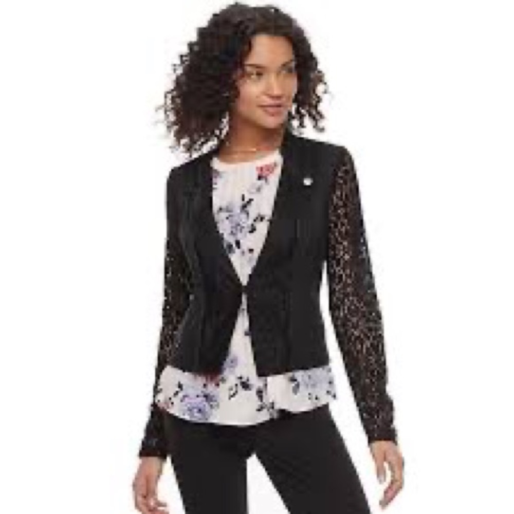 Candies Juniors Black Lace Moto Jacket - XS